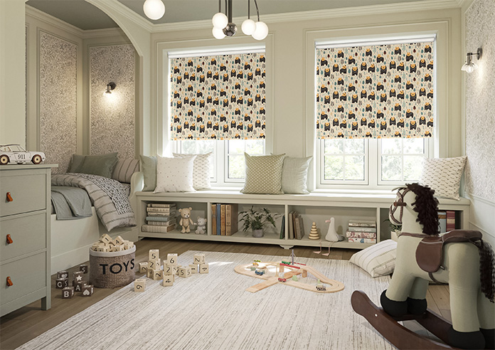 Bear Necessities, Soft Teal - Roller Blind - Image 7